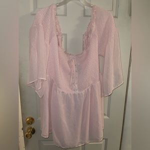 Light pink floral babydoll top